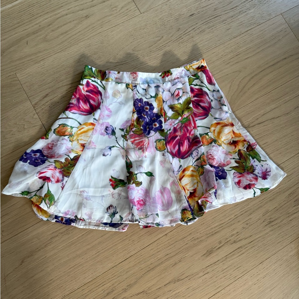 Show Me Your Mumu Multicolored Mini Skirt with Pleated Ruffles
